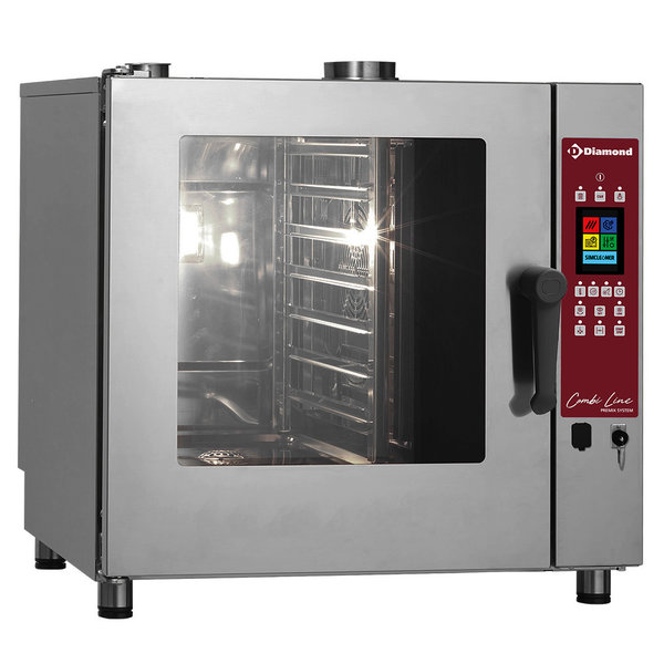 Hetelucht-/Stoomoven | CombiLine | 7 Niveaus (GN) | Gas | 20°C/270°C | 0.4kW (230V) | Bevochtiging (Automatisch) | Zelfreiniging | Touchscreen | 797x788x818(h)mm