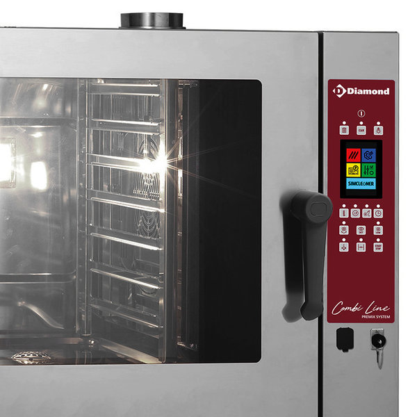 Hetelucht-/Stoomoven | CombiLine | 7 Niveaus (GN) | Gas | 20°C/270°C | 0.4kW (230V) | Bevochtiging (Automatisch) | Zelfreiniging | Touchscreen | 797x788x818(h)mm
