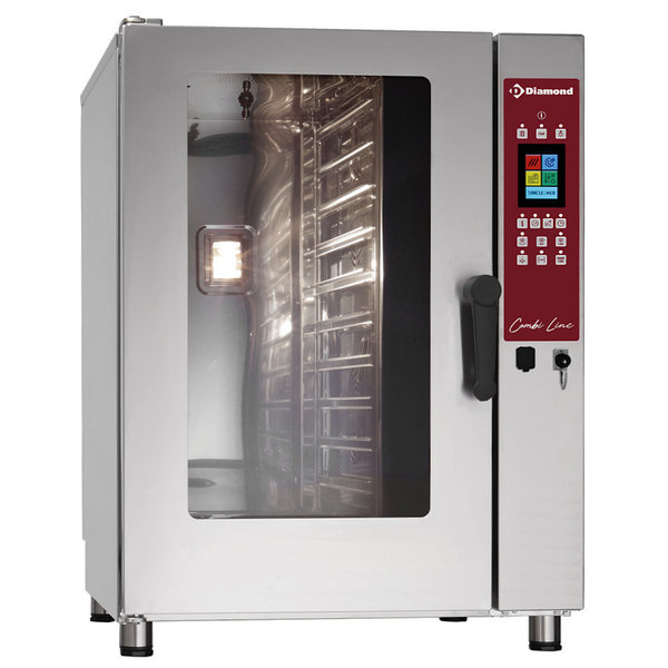 Hetelucht-/Stoomoven | CombiLine | 10 Niveaus (GN) | Elektrisch | 20°C/270°C | 12kW (400V) | Bevochtiging (Automatisch) | Zelfreiniging | Touchscreen | 710x770x940(h)mm