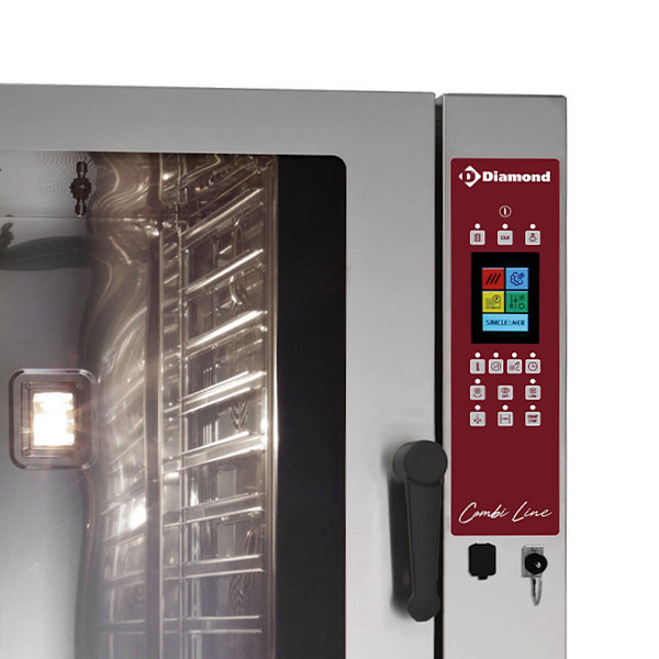 Hetelucht-/Stoomoven | CombiLine | 10 Niveaus (GN) | Elektrisch | 20°C/270°C | 12kW (400V) | Bevochtiging (Automatisch) | Zelfreiniging | Touchscreen | 710x770x940(h)mm