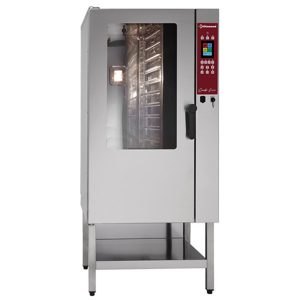 Hetelucht-/Stoomoven | CombiLine | 15 Niveaus (GN) | Elektrisch | 50°C/270°C | 18kW (400V) | Bevochtiging (Automatisch) | Zelfreiniging | Touchscreen | Incl. Onderstel | 750x790x1650(h)mm