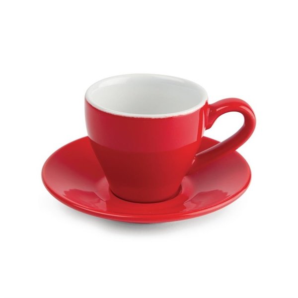 Espressokopjes | CAFÉ | Keramiek | Rood | 10cl | 12 Stuks | 94x60(h)mm