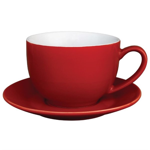 Cappuccinokopjes | CAFÉ | Keramiek | Rood | 34cl | 12 Stuks | 60(h)mm