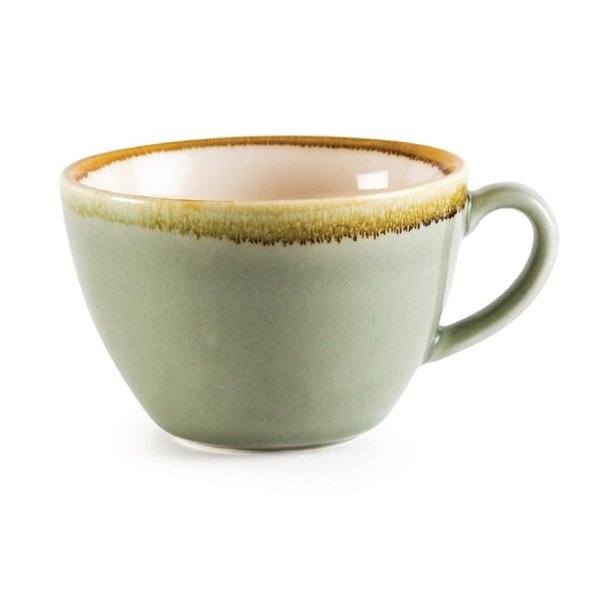 Cappuccinokopjes | KILN | Porselein | Mosgroen | 34cl | 6 Stuks | Ø52mm