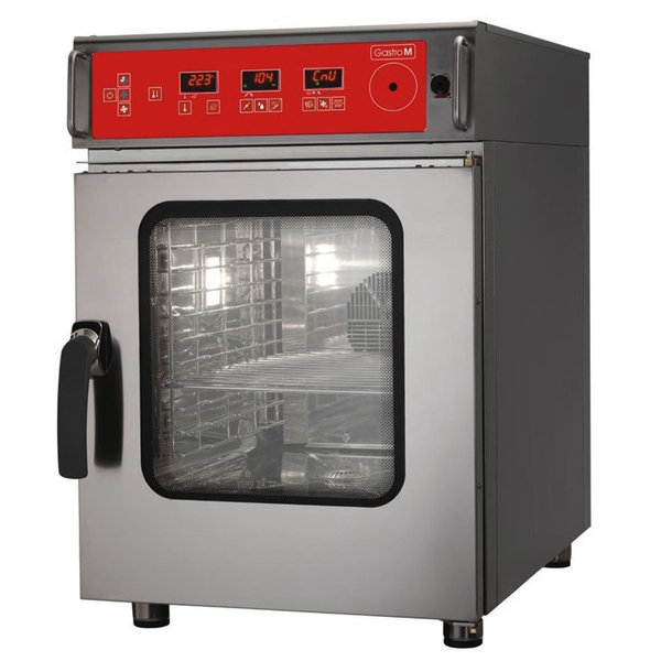 Hetelucht-/Stoomoven | 6 Niveaus (1/1 GN) | Elektrisch | 30°C/280°C | 7.8kW (400V) | Bevochtiging (Automatisch) | 517x890x769(h)mm