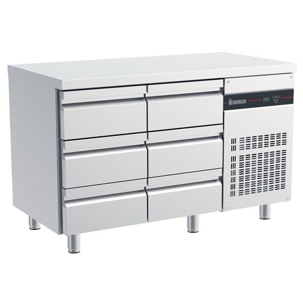 Koelwerkbank | 270L | 6 Laden (1/1 GN) | 0°C/+10°C  | Geforceerd | 0.08kW | 1345x700x875/935(h)mm
