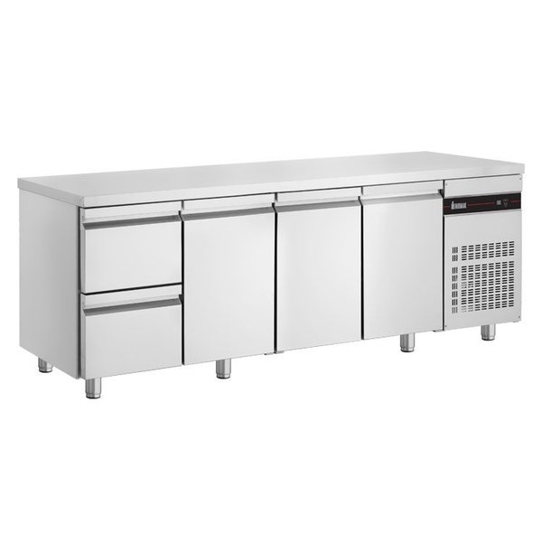 Koelwerkbank | 571L | 3 Deuren (1/1 GN) + 2 Laden | 0°C/+10°C  | Geforceerd | 0.11kW | 2240x700x875/935(h)mm