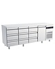 Inomak Koelwerkbank | 571L | 1 Deur (1/1 GN) + 9 Laden | 0°C/+10°C  | Geforceerd | 0.11kW | 2240x700x875/935(h)mm 