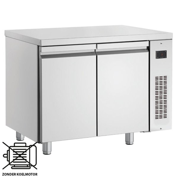 Koelwerkbank | 224L | 2 Deuren | 0°C/+10°C  | Voor Externe Koelunit | 1345x600x875/935(h)mm