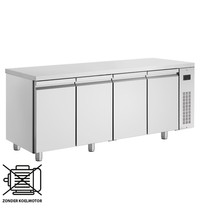 Inomak Koelwerkbank | 475L | 4 Deuren | 0°C/+10°C | Voor Externe Koelunit | 1995x600x875/935(h)mm