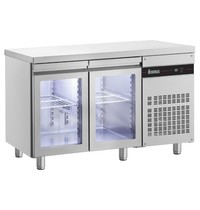 Inomak Koelwerkbank | 224L | 2 Glasdeuren | 0°C/+10°C | Geforceerd | 1345x600x875/935(h)mm