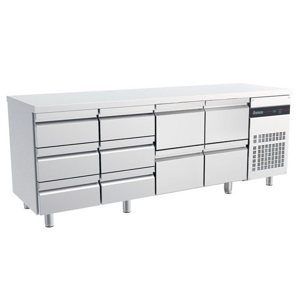 Koelwerkbank | 571L | 10 Laden (1/1 GN) | 0°C/+10°C  | Geforceerd | 0.11kW | 2240x700x875/935(h)mm