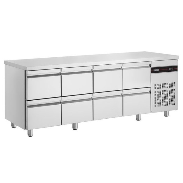 Koelwerkbank | 571L | 8 Laden (1/1 GN) | 0°C/+10°C  | Geforceerd | 2240x700x875/935(h)mm