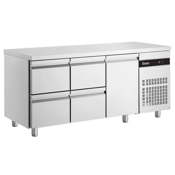 Koelwerkbank | 421L | 1 Deur (1/1 GN) + 4 Laden | 0°C/+10°C  | Geforceerd | 0.09kW | 1790x700x875/935(h)mm