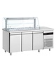 Inomak Saladette | 421L | RVS | 3 Deuren (1/1 GN) | Boven 14x 1/4 GN | +3°C/+10°C | Geforceerd | 1810x700x1315-1375(h)mm 