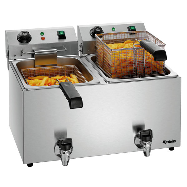 Friteuse | SNACK IV PLUS | Elektrisch | 9+9L | 50°C/190°C | 6.6kW (2x 230V) | Aftapkranen | 575x530x385(h)mm