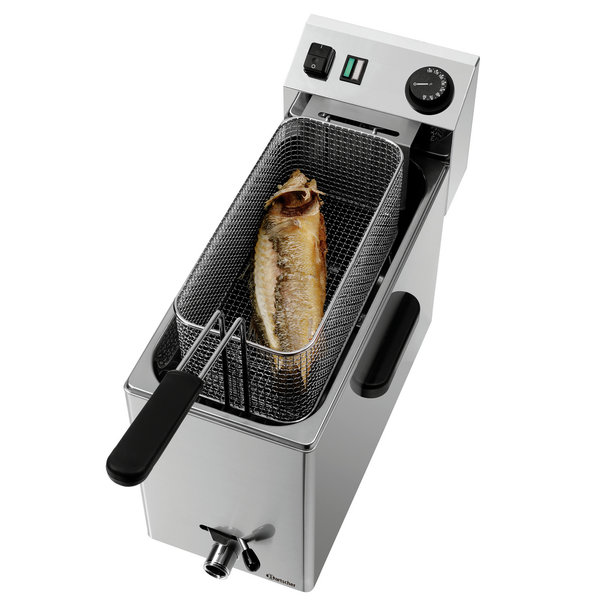 Friteuse | SNACK XL PLUS | Elektrisch | 8L | 50°C/190°C | 3.4kW (230V) | Aftapkraan | 245x720x470(h)mm