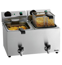 Bartscher Friteuse | SNACK IV PLUS | Elektrisch | 9+9L | 50°C/190°C | 6.6kW (2x 230V) | Aftapkranen | 561x640x386(h)mm 