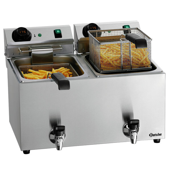 Friteuse | SNACK IV PLUS | Elektrisch | 9+9L | 50°C/190°C | 6.6kW (2x 230V) | Aftapkranen | 561x640x386(h)mm