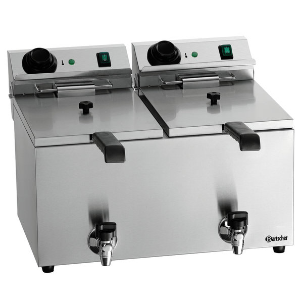 Friteuse | SNACK IV PLUS | Elektrisch | 9+9L | 50°C/190°C | 6.6kW (2x 230V) | Aftapkranen | 561x640x386(h)mm
