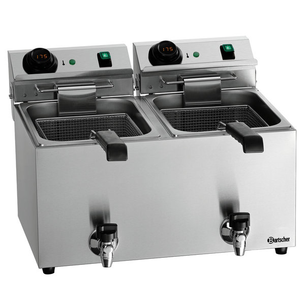Friteuse | SNACK IV PLUS | Elektrisch | 9+9L | 50°C/190°C | 6.6kW (2x 230V) | Aftapkranen | 561x640x386(h)mm