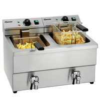 Bartscher Friteuse | IMBISS II | Elektrisch | 8+8L | 50°C/190°C | 6.5kW (2x 230V) | Aftapkranen | 580x630x410(h)mm 