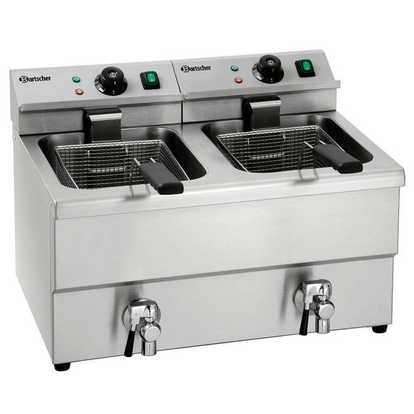 Friteuse | IMBISS II | Elektrisch | 8+8L | 50°C/190°C | 6.5kW (2x 230V) | Aftapkranen | 580x630x410(h)mm