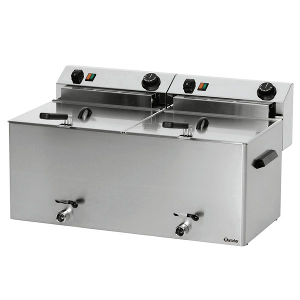 Friteuse | PROFESSIONAL II | Elektrisch | 10+10L | 50°C/190°C | 16.2kW (400V) | Aftapkranen | 750x450x375(h)mm