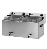 Bartscher Friteuse | PROFESSIONAL II | Elektrisch | 10+10L | 50°C/190°C | 16.2kW (400V) | Aftapkranen | 750x450x375(h)mm 