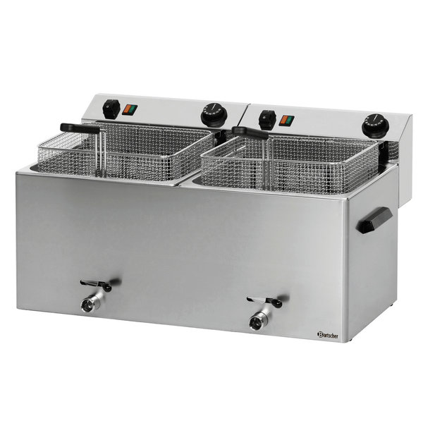 Friteuse | PROFESSIONAL II | Elektrisch | 10+10L | 50°C/190°C | 16.2kW (400V) | Aftapkranen | 750x450x375(h)mm