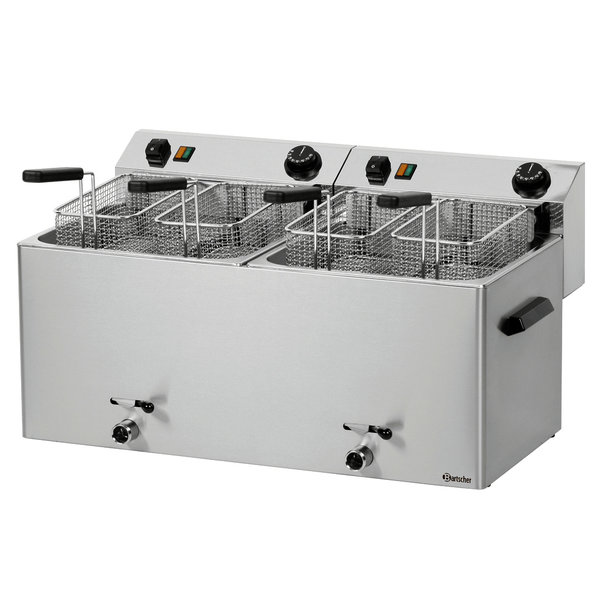 Friteuse | PROFESSIONAL II | Elektrisch | 10+10L | 50°C/190°C | 16.2kW (400V) | Aftapkranen | 750x450x375(h)mm