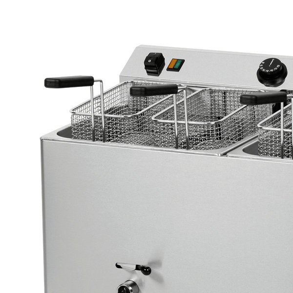 Friteuse | PROFESSIONAL II | Elektrisch | 10+10L | 50°C/190°C | 16.2kW (400V) | Aftapkranen | 750x450x375(h)mm