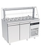 Inomak Saladette | 270L | RVS | 2 Deuren (1/1 GN) | Boven 14x 1/4 GN | +3°C/+10°C | Geforceerd  | 1360x700x1315-1375(h)mm 