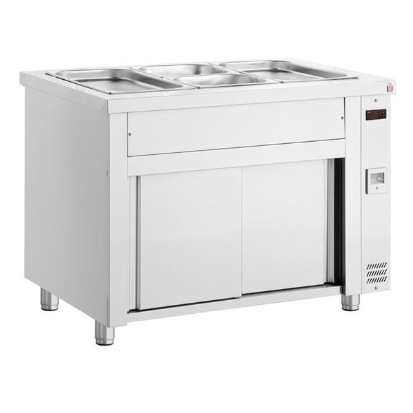 Bain-Marie | Elektrisch | Neutrale Onderkast | Ingebouwde Wateraansluitingen | 4x 1/1 GN | 2kW | 1410x700x875-935(h)mm