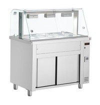 Inomak Bain-Marie | Elektrisch | Neutrale Onderkast | Ingebouwde Wateraansluitingen | 3x 1/1 GN | 2.4kW | 1105x700x1315-1375(h)mm