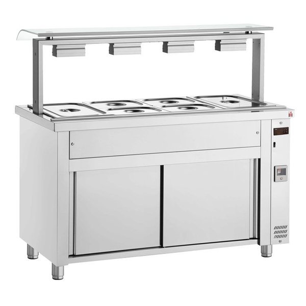 Bain-Marie | Elektrisch | Neutrale Onderkast | Ingebouwde Wateraansluitingen | 3x 1/1 GN | 2.4kW | 1105x700x1315-1375(h)mm