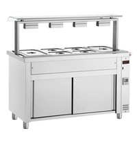 Inomak Bain-Marie | Elektrisch | Neutrale Onderkast | Ingebouwde Wateraansluitingen | 4x 1/1 GN | 2.5kW | 1410x700x1315-1375(h)mm