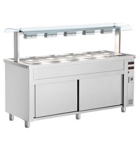 Inomak Bain-Marie | Elektrisch | Verwarmde Onderkast | Ingebouwde Wateraansluitingen | 3x 1/1 GN | 4.2kW | 1105x700x1315-1375(h)mm