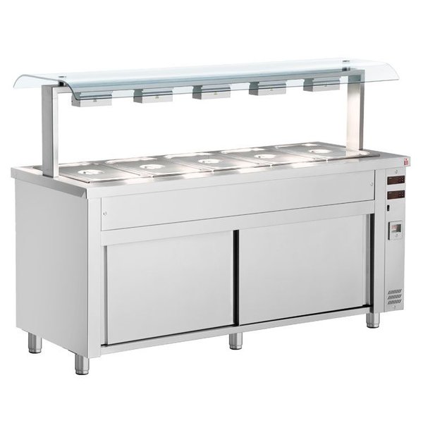 Bain-Marie | Elektrisch | Verwarmde Onderkast | Ingebouwde Wateraansluitingen | 3x 1/1 GN | 4.2kW | 1105x700x1315-1375(h)mm