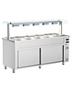 Inomak Bain-Marie | Elektrisch | Verwarmde Onderkast | Ingebouwde Wateraansluitingen | 3x 1/1 GN | 4.2kW | 1105x700x1315-1375(h)mm 