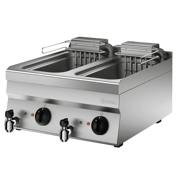 Friteuse | SERIE 650 | Elektrisch | 10+10L | 90°C/180°C | 18kW (400V) | Aftapkranen | 600x650x295(h)mm