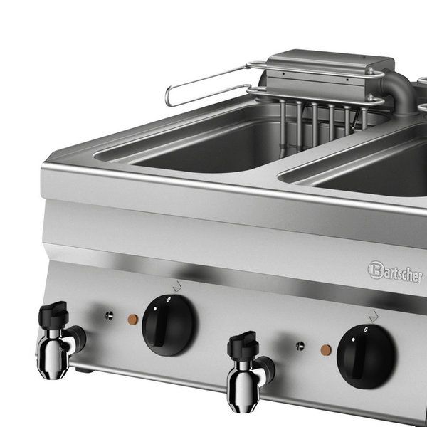 Friteuse | SERIE 650 | Elektrisch | 10+10L | 90°C/180°C | 18kW (400V) | Aftapkranen | 600x650x295(h)mm