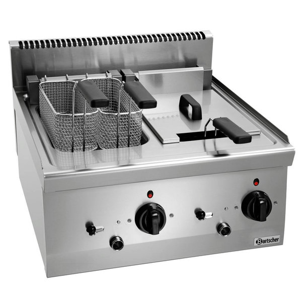 Friteuse | SERIE 600 | Elektrisch | 8+8L | 140°C/200°C | 12.6kW (400V) | Aftapkranen | 600x600x290(h)mm