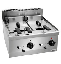 Bartscher Friteuse | SERIE 600 | Elektrisch | 8+8L | 140°C/200°C | 12.6kW (400V) | Aftapkranen | 600x600x290(h)mm 
