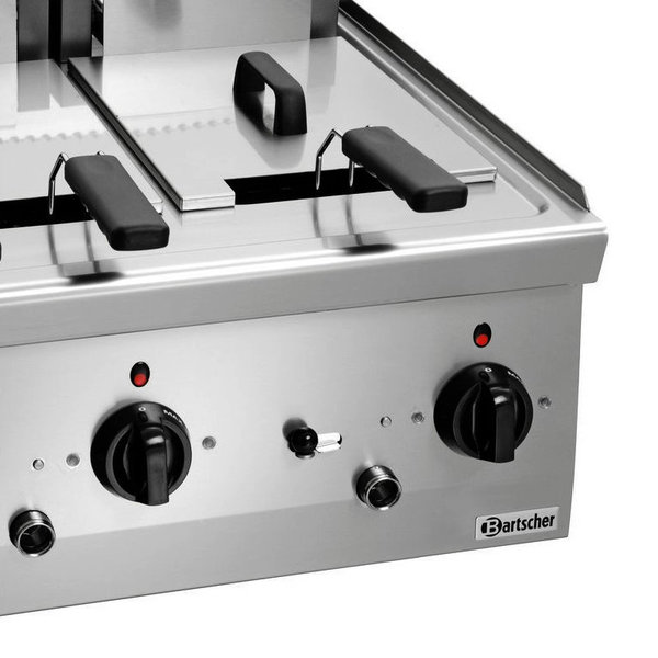 Friteuse | SERIE 600 | Elektrisch | 8+8L | 140°C/200°C | 12.6kW (400V) | Aftapkranen | 600x600x290(h)mm