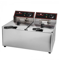 CaterChef Friteuse | Elektrisch | 8+8L | 6.5kW (2x 230V) | 540x409x346(h)mm 