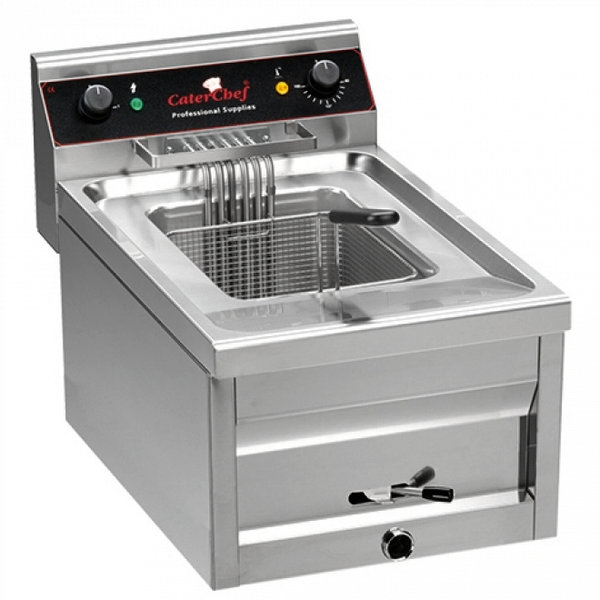 Friteuse | Elektrisch | 12L | 9kW (400V) | Aftapkraan | 400x700x320(h)mm