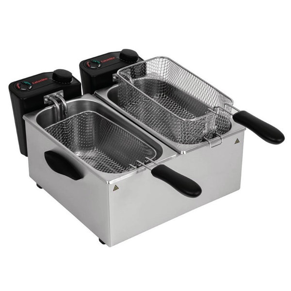 Friteuse | Elektrisch | 3.5+3.5L | 130°C/190°C | 4kW (2x 230V) | 415x429x240(h)mm