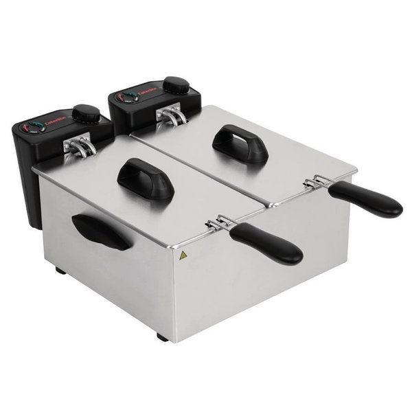 Friteuse | Elektrisch | 3.5+3.5L | 130°C/190°C | 4kW (2x 230V) | 415x429x240(h)mm