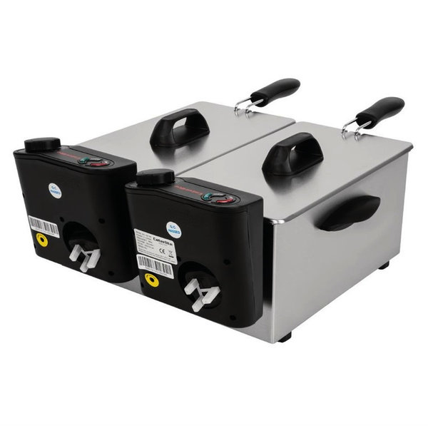 Friteuse | Elektrisch | 3.5+3.5L | 130°C/190°C | 4kW (2x 230V) | 415x429x240(h)mm